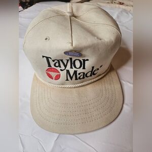 Vintage TaylorMade Beige Cap with Embroidered Logo